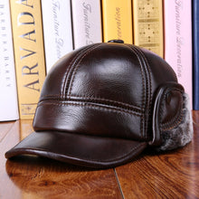 Load image into Gallery viewer, %100 Leather Brown Cap
