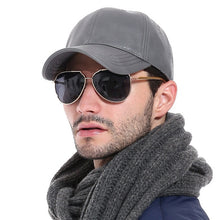 Load image into Gallery viewer, %100 Leather Black Cap