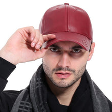 Load image into Gallery viewer, %100 Leather Black Cap