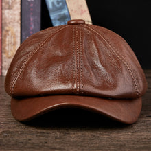 Load image into Gallery viewer, %100 Leather Brown Cap