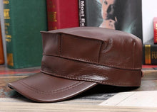 Load image into Gallery viewer, %100 Leather Brown Cap
