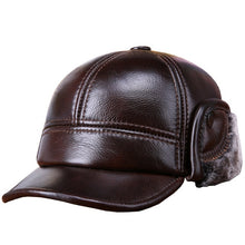 Load image into Gallery viewer, %100 Leather Brown Cap
