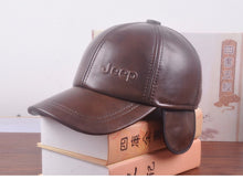 Load image into Gallery viewer, %100 Leather Brown Jeep Cap
