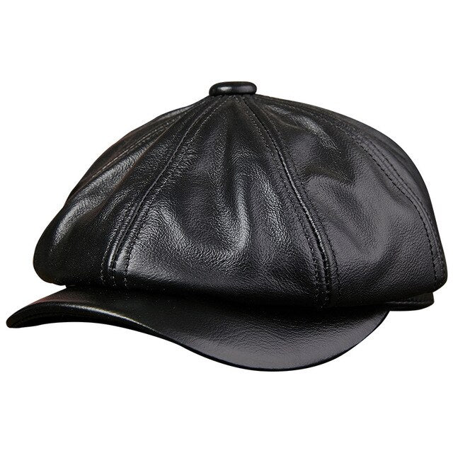 %100 Leather Brown Cap