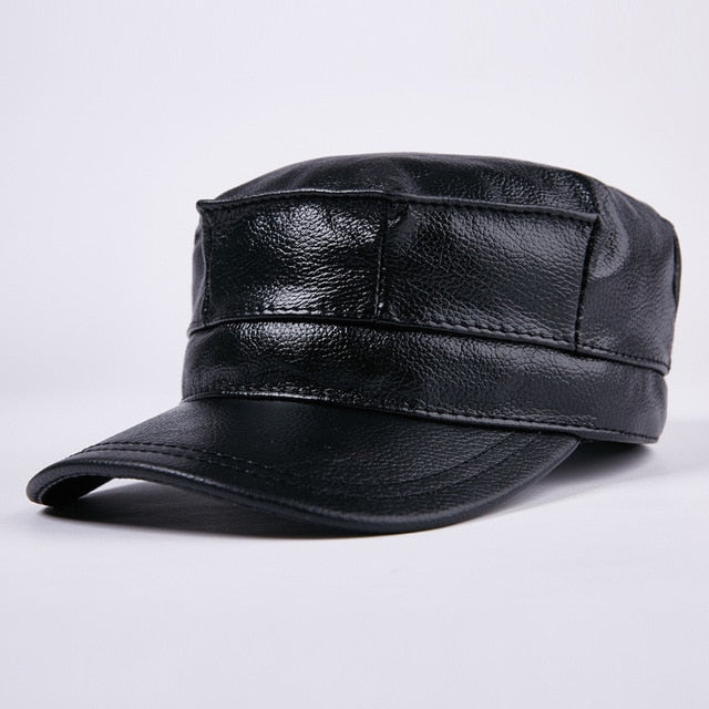 %100 Leather Brown Cap