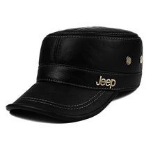 Load image into Gallery viewer, %100 Leather Black Jeep Cap
