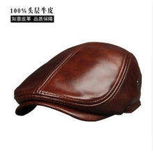Load image into Gallery viewer, %100 Leather Brown Cap
