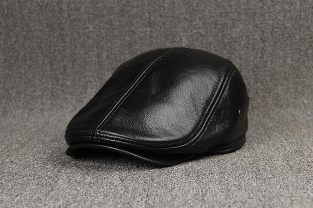 %100 Leather Brown Cap