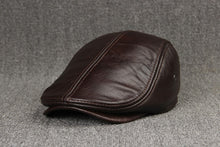 Load image into Gallery viewer, %100 Leather Brown Cap
